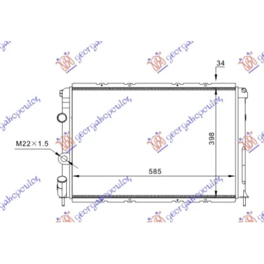 HLADNJAK MOTORA 1.8/2.0/1.9CC TDI (MAN/AUTO) (+/-AC) (585x397x32) (VALEO)