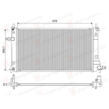 HLADNJAK MOTORA 1.8/2.0i 16V (67.5x36.8) 09- (VALEO)