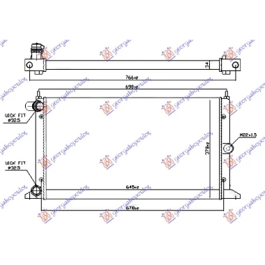 HLADNJAK MOTORA 1.8/2.0i/1.9TDi (63.5x36.6) 2000- (MARELLI)