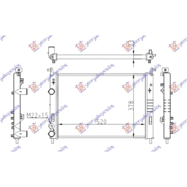 HLADNJAK MOTORA 1.9 D-JTD (520x378x23) 2000- (NRF)