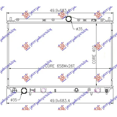 HLADNJAK MOTORA  1.9 TD (40.2x65.5x32)