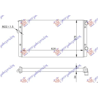 HLADNJAK MOTORA 1.9 TD (630x380) (NRF)
