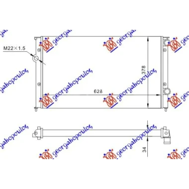 HLADNJAK MOTORA 1.9 TDI (62.5x37.9x3.2) (NRF)
