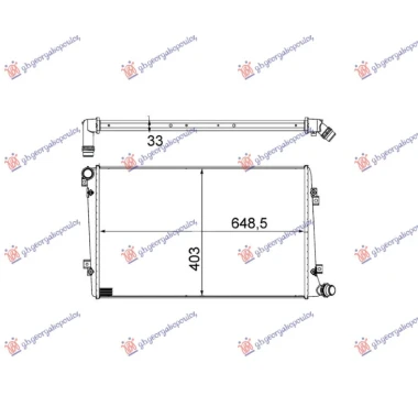 HLADNJAK MOTORA 1.9/2.0 TDi DIZEL (650x400) CEV DIJAGONALNO (LEMLJEN SPOJ) (VALEO)