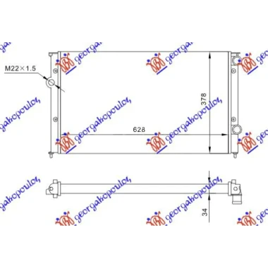 HLADNJAK MOTORA 1.9TDI (62,5x37,9x3,2)
