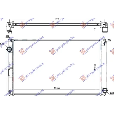 HLADNJAK MOTORA 2.0 16v BENZIN (MAN/AUTO) (675x415x16) (KOYO)