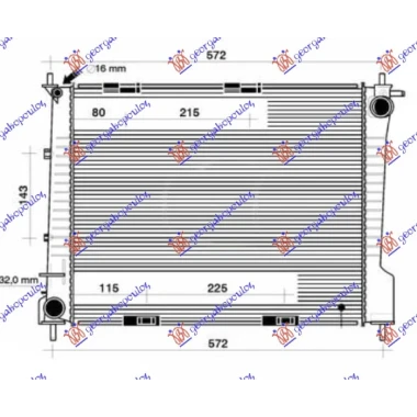 HLADNJAK MOTORA 2.0 BENZIN (+/-AC) (MAN) (492x389) (NRF)
