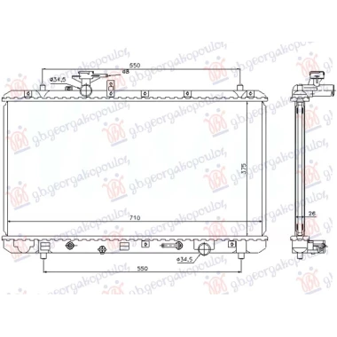 HLADNJAK MOTORA 2.0 BENZIN (MAN/AUTO) (375x710x26) (NISSENS)