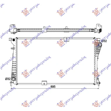 HLADNJAK MOTORA 2.0 CDTi 2.5 DTi DIZEL (780x450x26) CEV DIJAGONALNO (SA START-STOP SISTEMOM) (NRF)