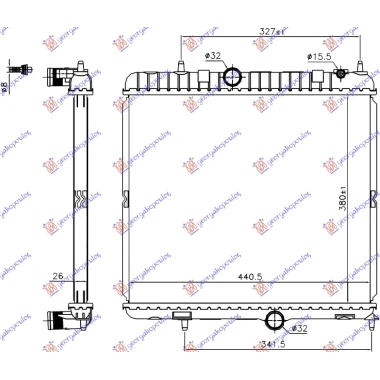 HLADNJAK MOTORA 2.0 Hdi HIBRID DIZEL (380x440x26) (NISSENS)