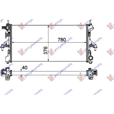HLADNJAK MOTORA 2.0 JTD + AC (78x37.6x4.0) (VALEO)