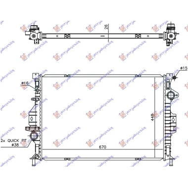 HLADNJAK MOTORA 2.0 TDCi DIZEL (AUTO) (670x448x26) -2015 (VALEO)
