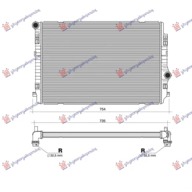 HLADNJAK MOTORA 2.0 TDi (135 KW) DIZEL (650x450x32) (NISSENS)