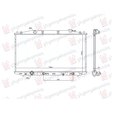 HLADNJAK MOTORA 2.0/2.4 BENZIN (AUTO) (400x760x26) (VALEO)