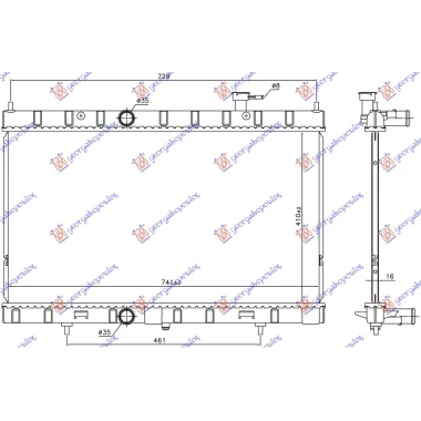 HLADNJAK MOTORA 2.0/2.5 16v BENZIN (410x741x16) (NRF)
