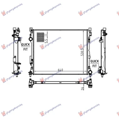 HLADNJAK MOTORA 2.0/3.0 BENZIN/DIZEL - 2.0/2.9 DIZEL/HIBRID (645x523x26) (NRF)