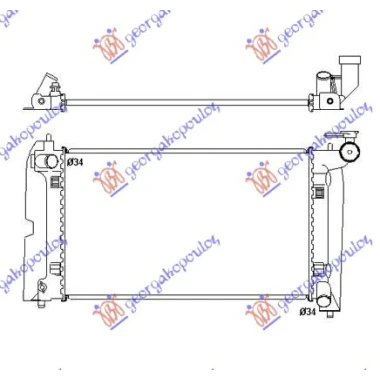 HLADNJAK MOTORA 1.4/1.6/1.8 i-VVTi BENZIN (MAN) (600x350) (ENGLESKA) (BRZA SPOJNICA ZA VENTILATOR)