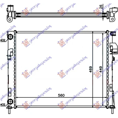HLADNJAK MOTORA 2.0i BENZIN - 1.9 DTi DIZEL (560x450x23) (LEMLJEN SPOJ) (NRF)