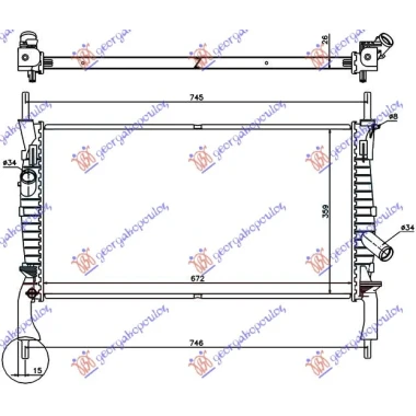 HLADNJAK MOTORA 2.2/2.3 TDCI 2.4i (-AC) (67x38) (NRF)