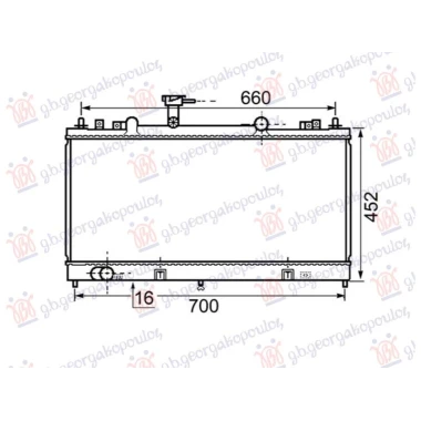 HLADNJAK MOTORA 2.3 BENZIN (-2005) - 2.0 DI DIZEL (MAN) (375x740x16) (VALEO)