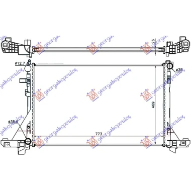 HLADNJAK MOTORA 2.3 CDTi (+/-AC) (775x487) (NRF)