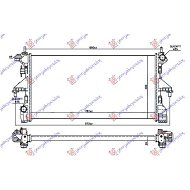 HLADNJAK MOTORA 2.3 JTD DIZEL (MAN) (+AC) (780x390) (MOTOR F1AE3481G) (NRF)