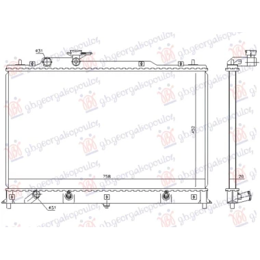 HLADNJAK MOTORA 2.3/2.5i 16V - 2.2CDVi (MAN/AUTO) (45x74) (NRF)