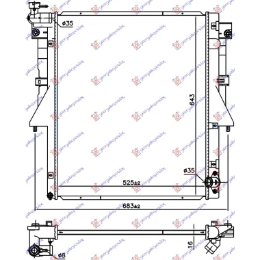HLADNJAK MOTORA 2.4 DI-D DIZEL (525x669x16) (4N15) (NRF)
