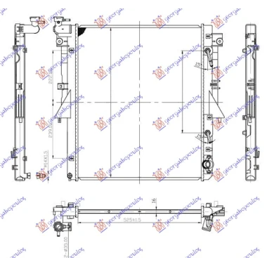 HLADNJAK MOTORA 2.4 DI-D DIZEL (AUTO) (4N15) (525x643x16) (KOYO)