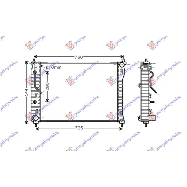 HLADNJAK MOTORA 2.4/3.2 BENZIN (MAN/AUTO) (670x510x27) (NRF)