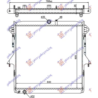 HLADNJAK MOTORA 2.5 BENZIN (MAN/AUTO) (605x640) (KOYO)