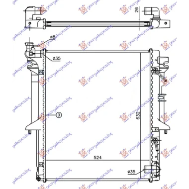 HLADNJAK MOTORA 2.5 T.D (AUTO) (525x635x26) (NRF)