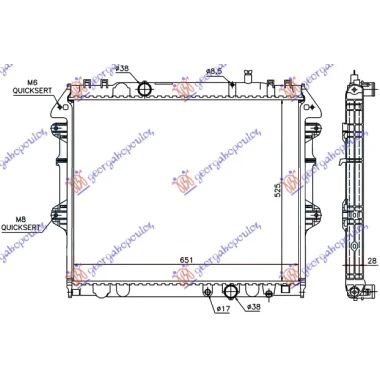 HLADNJAK MOTORA 2.5/3.0 TD (52.5x65) ZATVOREN SISTEM (KOYO)