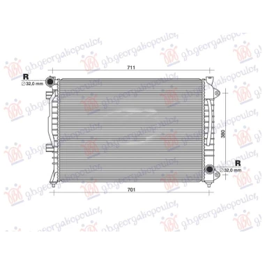 HLADNJAK MOTORA 2.7 T BENZIN (AUTO) (630x440x32) (NRF)