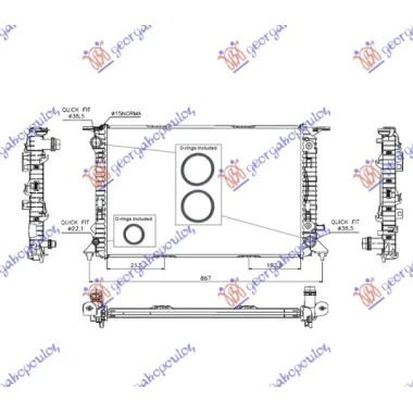 HLADNJAK MOTORA 2.7/3.0 Tdi - 3.0 TFSi/3.2 FSI (AUTO) (720x470) (NRF)