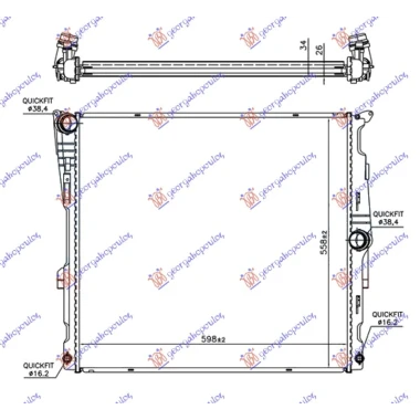 HLADNJAK MOTORA 3.0 (28iX KIN N52B30) BENZIN (AUTO) (600x560x26) (NISSENS)