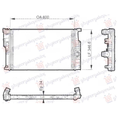 HLADNJAK MOTORA 3.0 (330d) DIZEL (AUTO) (600x330x26) (3 CEVI) (NRF)