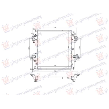 HLADNJAK MOTORA 3.0 D4-D DIZEL (AUTO) (570x650x36) (NRF)