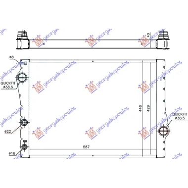 HLADNJAK MOTORA 3.0i 24V 3.0 TD (587x429x40) (NISSENS)