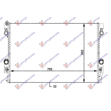 HLADNJAK MOTORA 3.0i-3.6i-4.8i BENZIN / 3.0 DIZEL (795x502x32) (NRF)