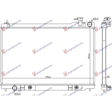 HLADNJAK MOTORA 3.5i 24V (AUTO) (45x72.7x25) (NRF)