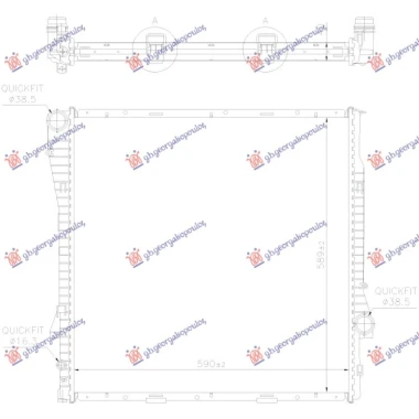 HLADNJAK MOTORA 4.4-4.6-4.8 BENZIN/DIZEL (AUTO) (59x60x4.0) (NRF)
