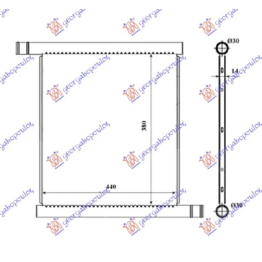 HLADNJAK MOTORA (44x38) MAHLE BEHR PREM.