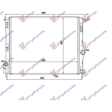 HLADNJAK MOTORA BENZIN (-AC) (47.7x40.6) (NISSENS)