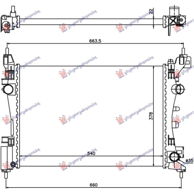 HLADNJAK MOTORA BENZIN (+/-AC) (54x37.5) (NRF)