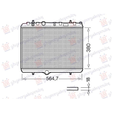 HLADNJAK MOTORA BENZIN-DIZEL (38x55x1.8) SA NOSACEM VENTILATORA (HELLA)