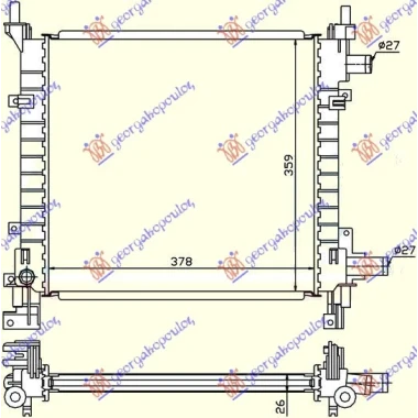 HLADNJAK MOTORA BENZIN (MAN) (+/-AC) (378x359x26) (NRF)