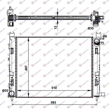 HLADNJAK MOTORA BENZIN/DIZEL (+/-AC) (510x40x1.2) 2012- (NRF)