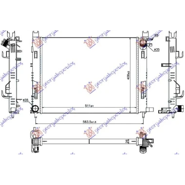 HLADNJAK MOTORA BENZIN/DIZEL (+AC) (51x40.8x2.7) 2012- (VALEO)