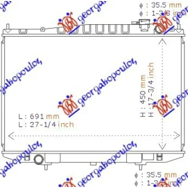 HLADNJAK MOTORA DIZEL (+/-AC) (71x45) (KOYO)